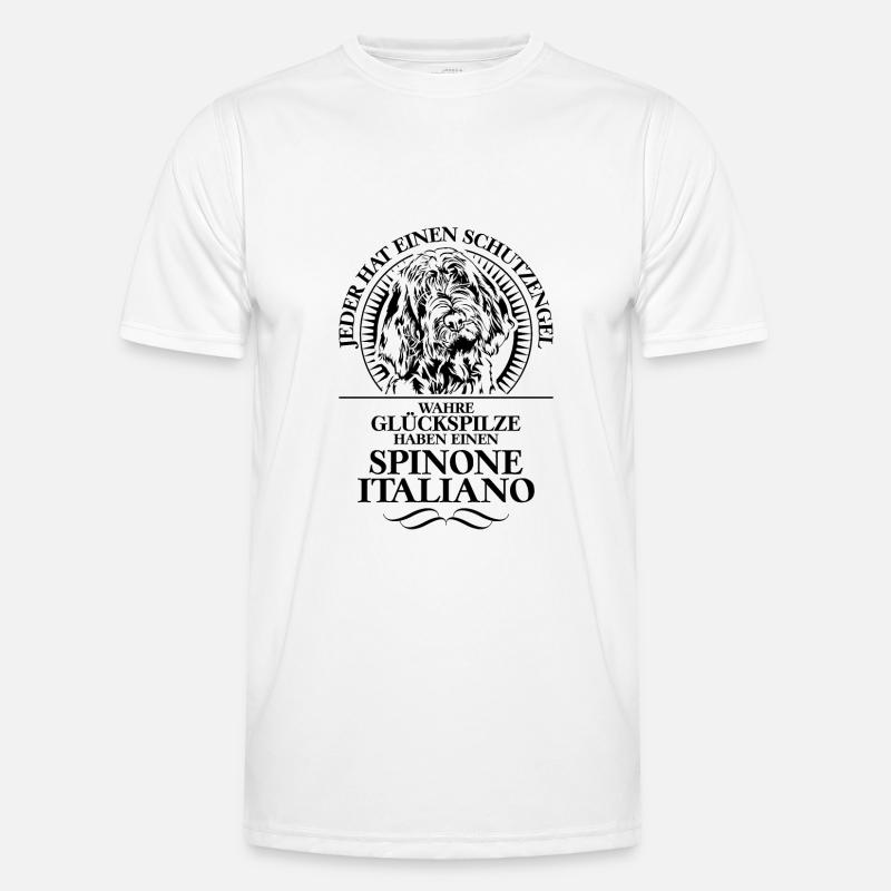 SPINONE ITALIANO Schutzengel Hunde Spruch Wilsigns - Männer Funktions-T-Shirt - Weiß