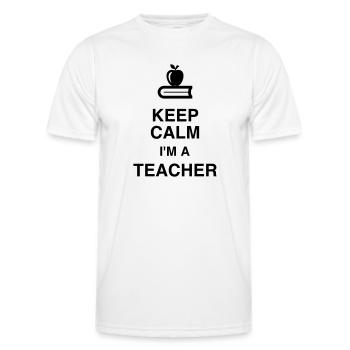 School Teacher Schule Lehrerin Ecole Prof Lehrer - Men's Functional T-Shirt - white - Front - AI Model Male 178 dark (178cm)