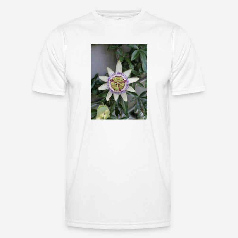 Passionsfrucht Blume Passiflora - Männer Funktions-T-Shirt - Weiß