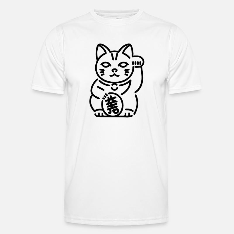 Chat Maneki Neko T-shirt sport Homme