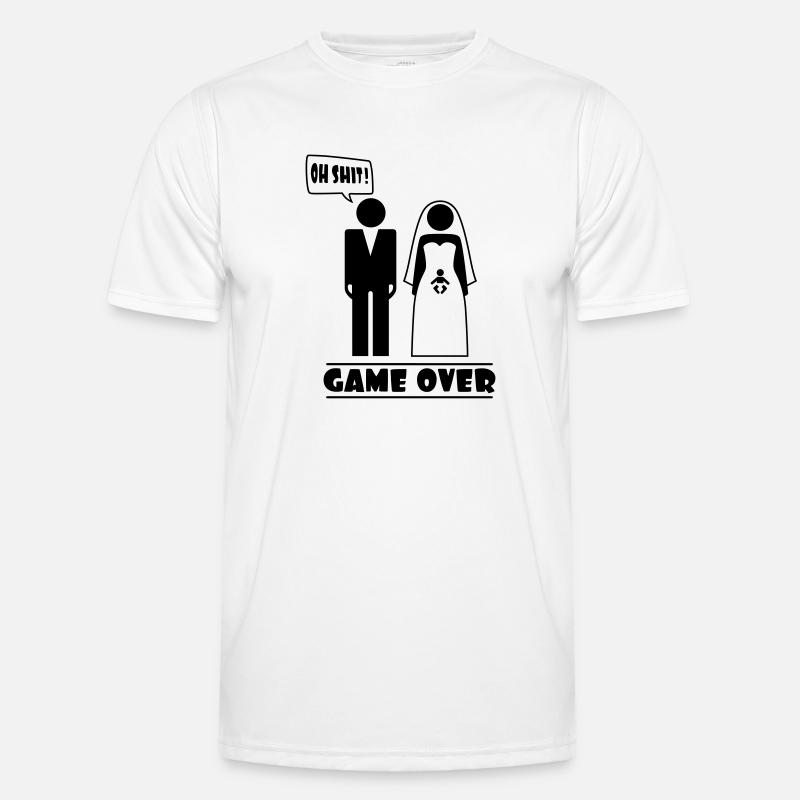 Wedding with baby inside - oh shit - game over Männer Funktions-T-Shirt