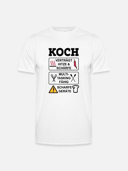 Koch - Männer Funktions-T-Shirt - Weiß