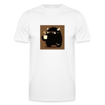 Coffee - Monster with Horns - Men's Functional T-Shirt - white - Front - AI Model Male 178 dark (178cm)