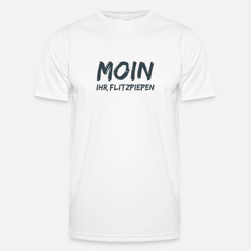 Moin Ihr Flitzpiepen! - Männer Funktions-T-Shirt - Weiß