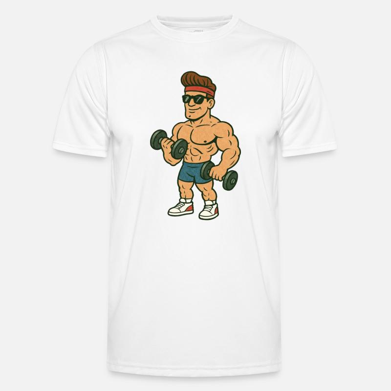 Bodybuilder Comic - Men's Functional T-Shirt - white