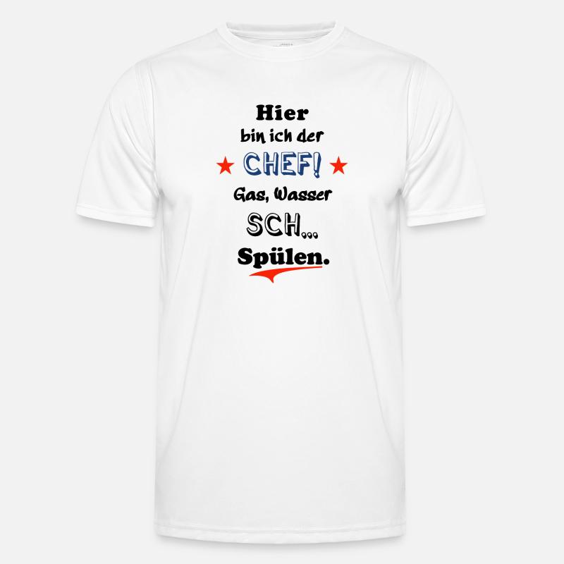 hier bin ich der chef Männer Funktions-T-Shirt