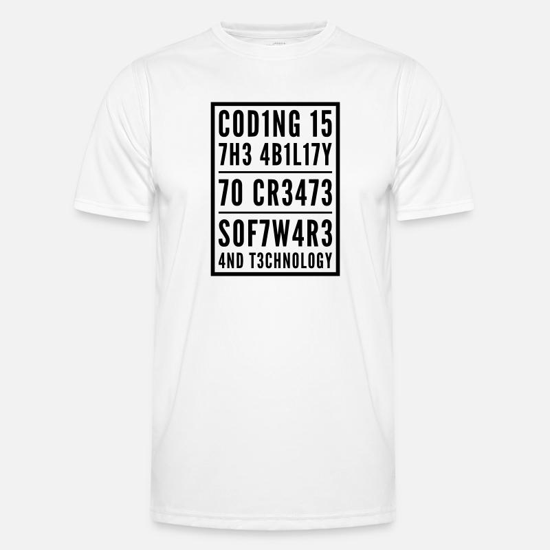 Programmieren Coden L337 Leetspeak Spruch Männer Funktions-T-Shirt