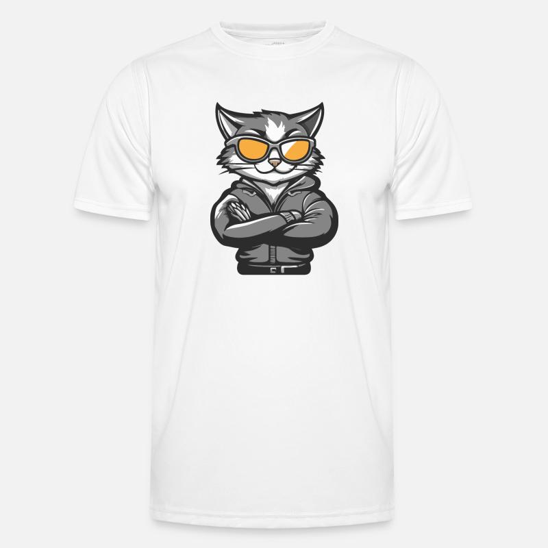 Cat Comic Cool - Men's Functional T-Shirt - white