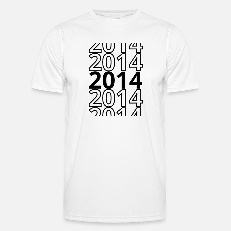 2014 2014 2014 - Männer Funktions-T-Shirt - Weiß