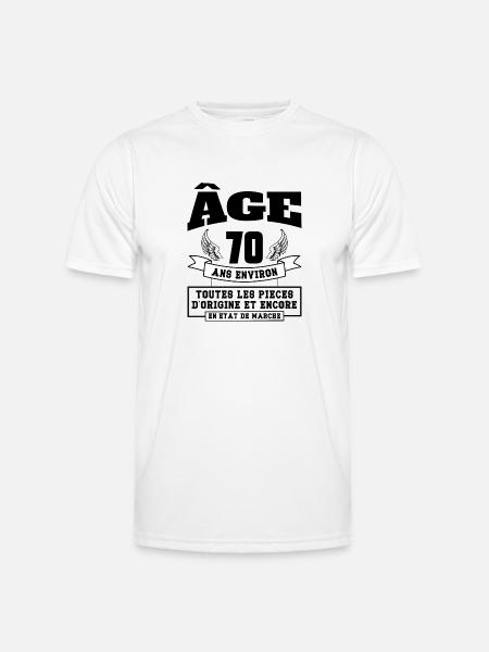 âge 70 ans environ - T-shirt sport Homme - blanc