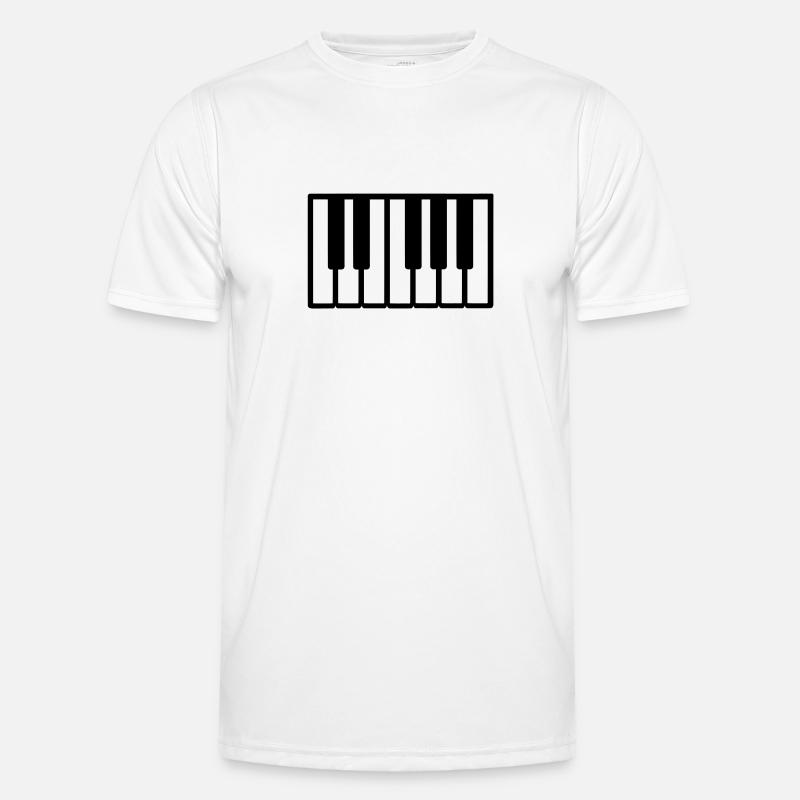 Klavier - Männer Funktions-T-Shirt - Weiß