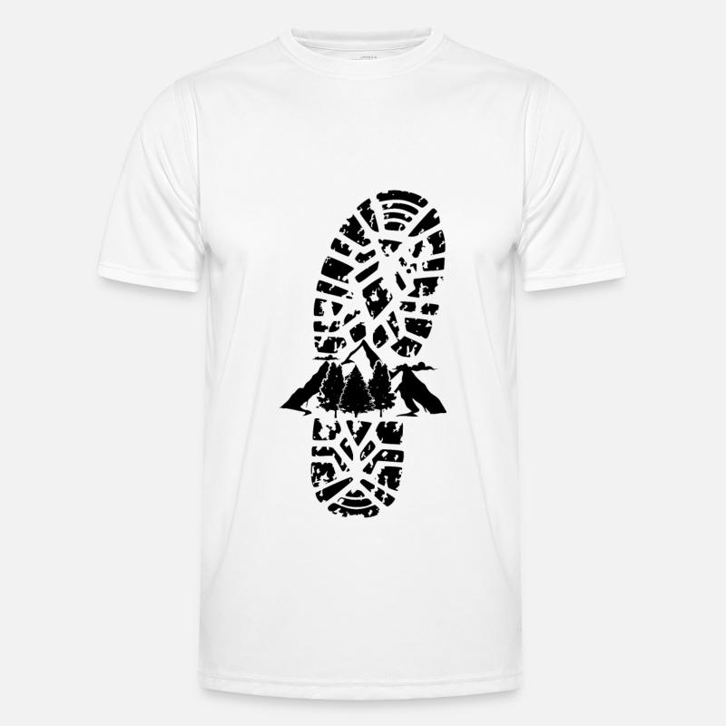 Mountains and hiking boot imprint - Men's Functional T-Shirt