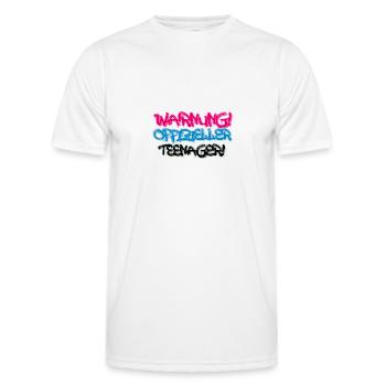 warnung offizieller teenager,teenager,graffiti - Männer Funktions-T-Shirt - Weiß - Vorne - AI Model Male 178 dark (178cm)