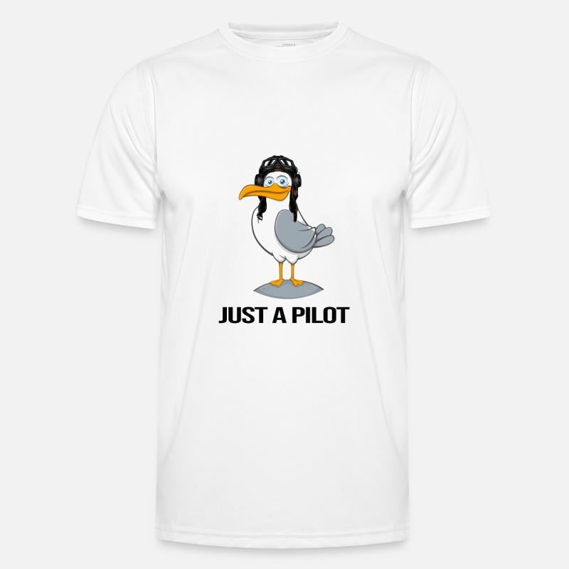 pilot flies airplane flight hour Men's Functional T-Shirt