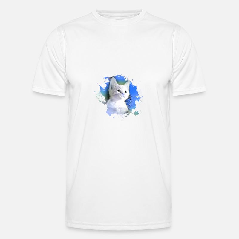 kitten,cat,kitten,graffiti,painting,blue - Men's Functional T-Shirt - white