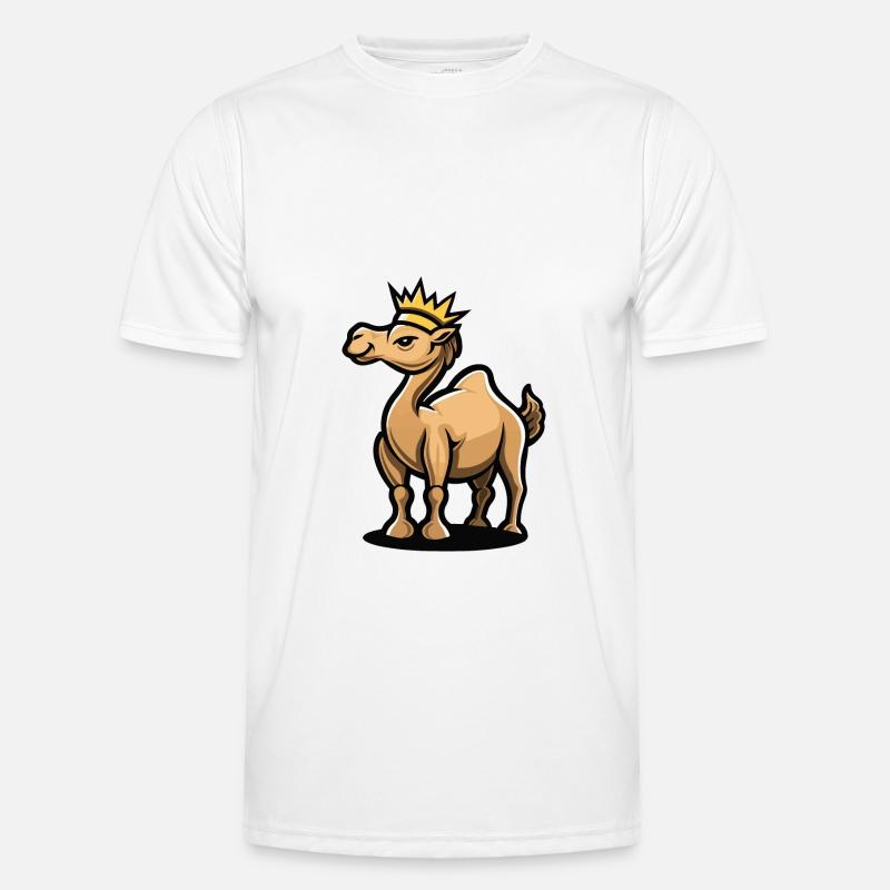 Kamel Comic Krone - Männer Funktions-T-Shirt - Weiß