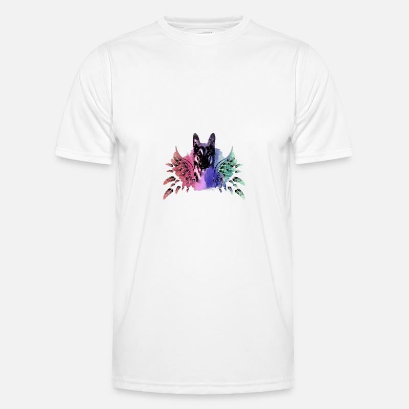 schäferhund ,hund,graffiti, schutzengel,bunt Männer Funktions-T-Shirt