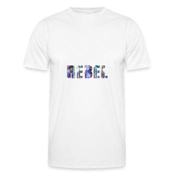 rebel,font,colorful,painting,graffiti - Men's Functional T-Shirt - white - Front - AI Model Male 178 dark (178cm)