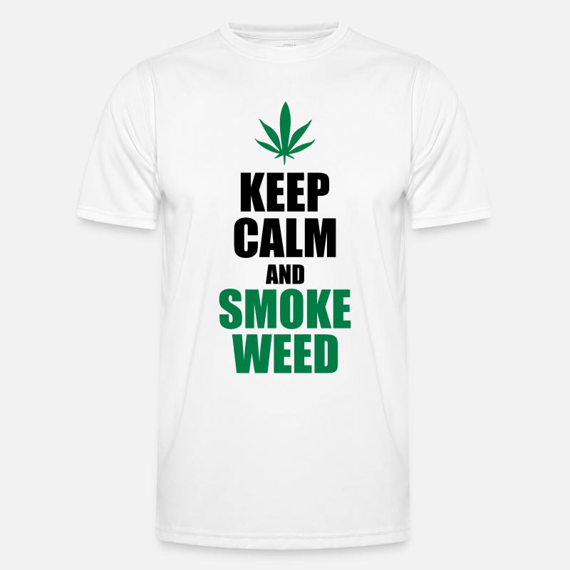 Keep Calm and Smoke Weed Männer Funktions-T-Shirt