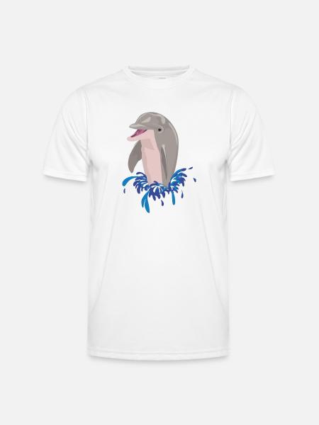 Dolphin sea beach splashes - Men's Functional T-Shirt - white