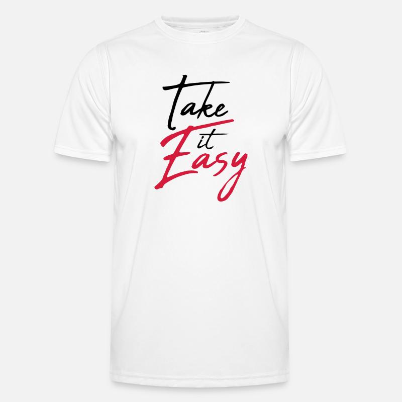 ruhig cool take it easy logo design text chill ein Männer Funktions-T-Shirt