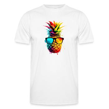 Ananas funky coloré - T-shirt sport Homme - blanc - Devant - AI Model Male 178 dark (178cm)