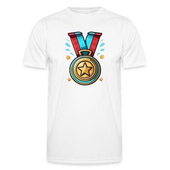 Medaille Orden Abzeichen Gewinner - Männer Funktions-T-Shirt - Weiß - Vorne - AI Model Male 178 dark (178cm)