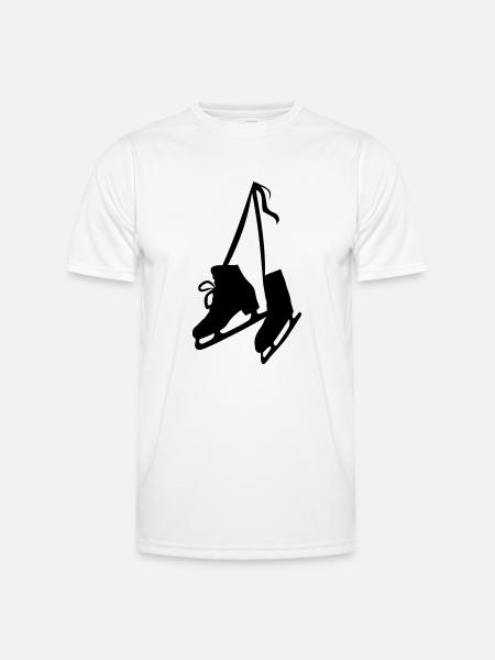 Schlittschuhe - Eislauf - Männer Funktions-T-Shirt - Weiß