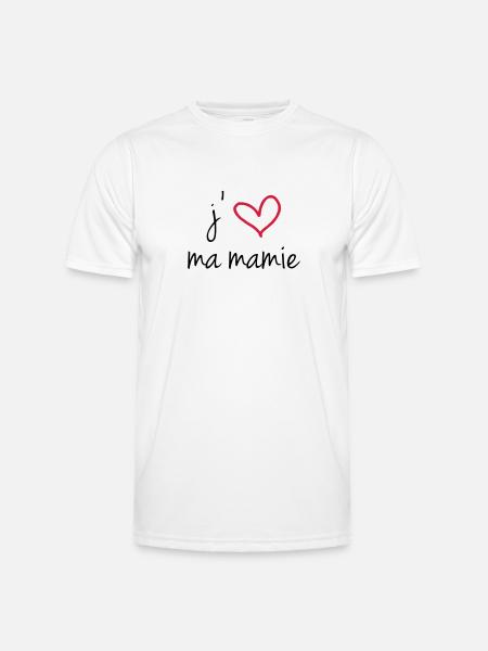 j'aime ma mamie - T-shirt sport Homme - blanc