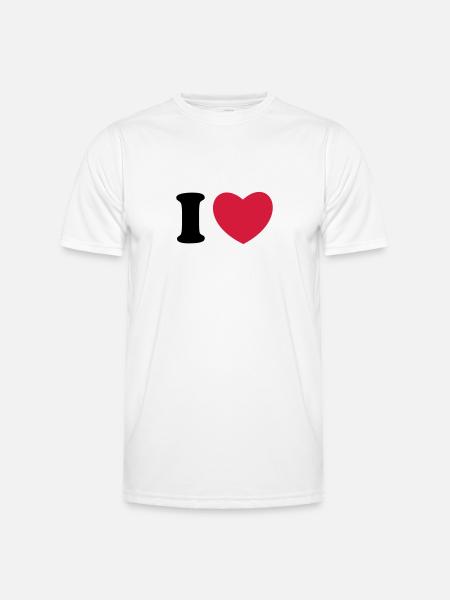 I love - I Heart - Men's Functional T-Shirt - white