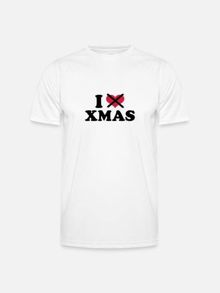 I hate xmas christmas - T-shirt sport Homme - blanc