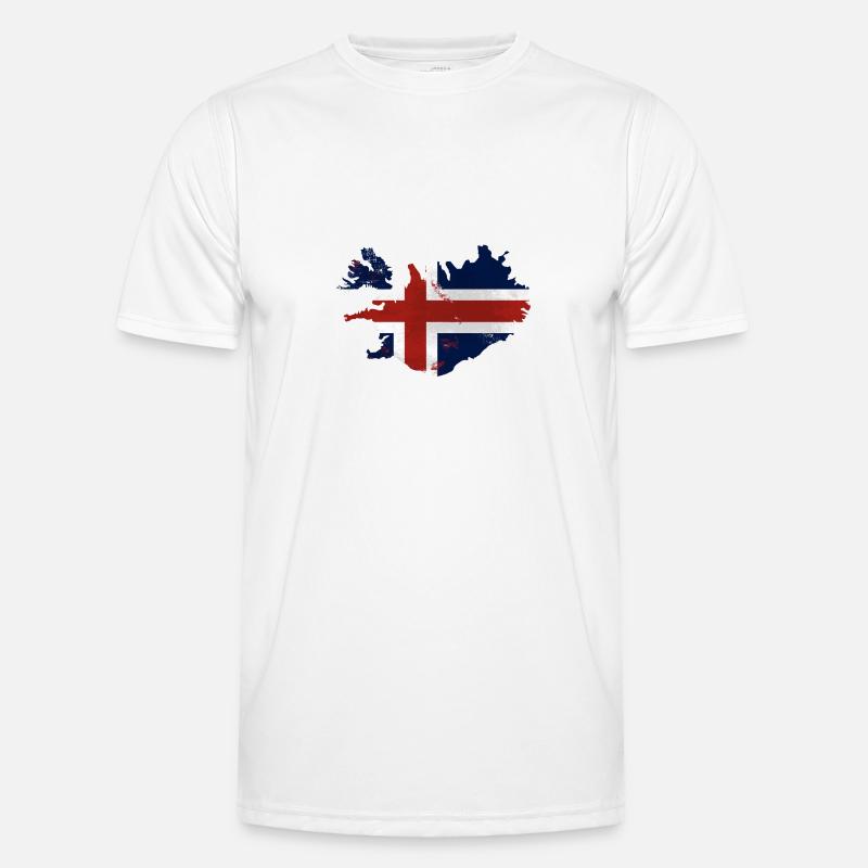 Iceland Flag Map Männer Funktions-T-Shirt