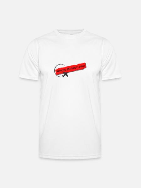 Remove before flight - Männer Funktions-T-Shirt - Weiß