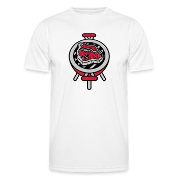 Petit grill steak BBQ - T-shirt sport Homme - blanc - Devant - AI Model Male 178 dark (178cm)