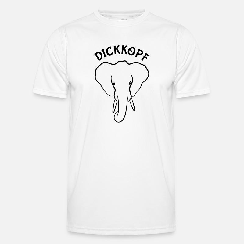 Dickkopf Elefant - Männer Funktions-T-Shirt - Weiß