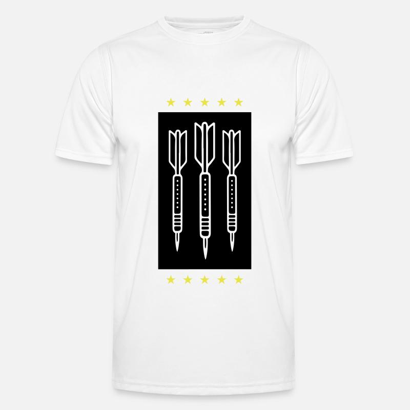 Darts Team Dartpfeile Symbol - Männer Funktions-T-Shirt - Weiß