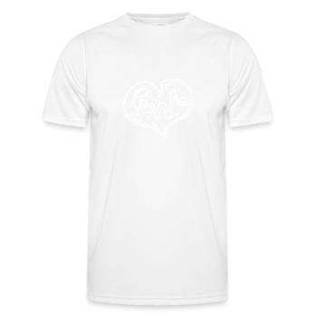 White Heart - Männer Funktions-T-Shirt - Weiß - Vorne - AI Model Male 178 dark (178cm)