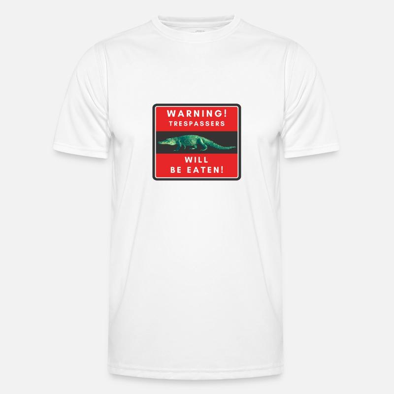 Warnung Eindringlinge werden gegessen Männer Funktions-T-Shirt