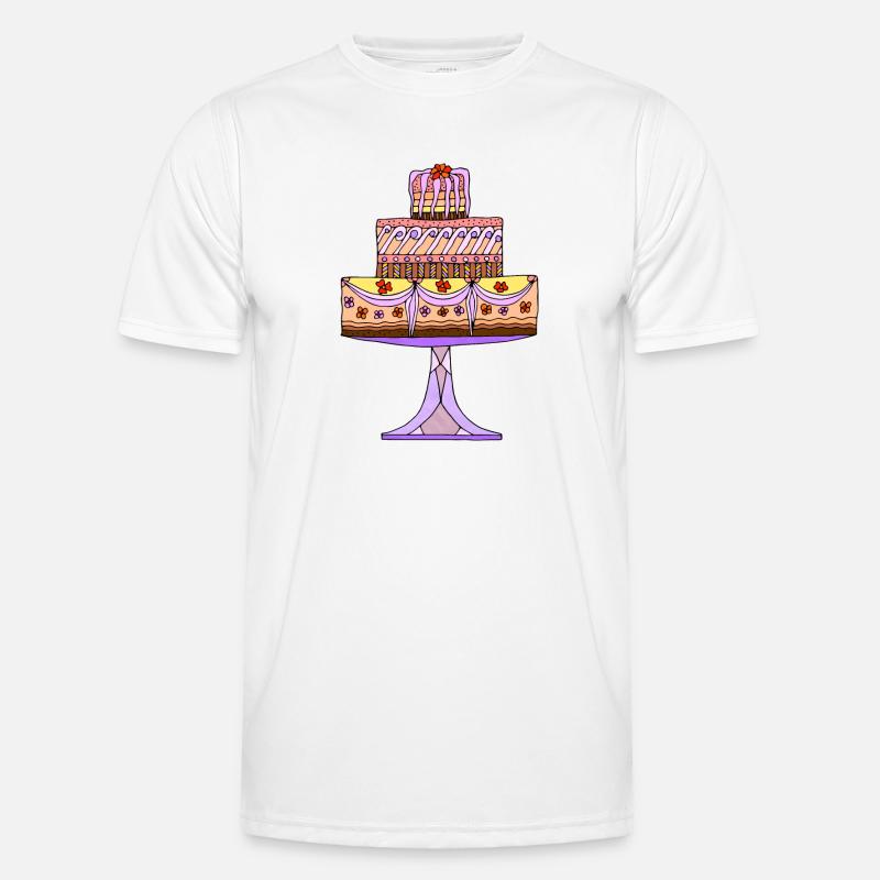 Kuchen - Männer Funktions-T-Shirt - Weiß