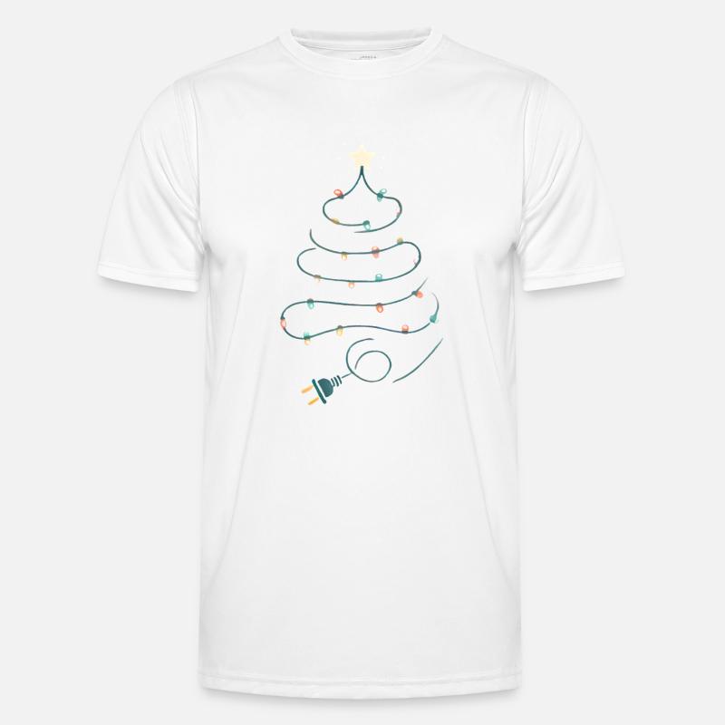 Christmas Tree String Lights Design - Men's Functional T-Shirt - white