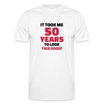 50 Years Anniversaire - T-shirt sport Homme - blanc - Devant - AI Model Male 178 dark (178cm)
