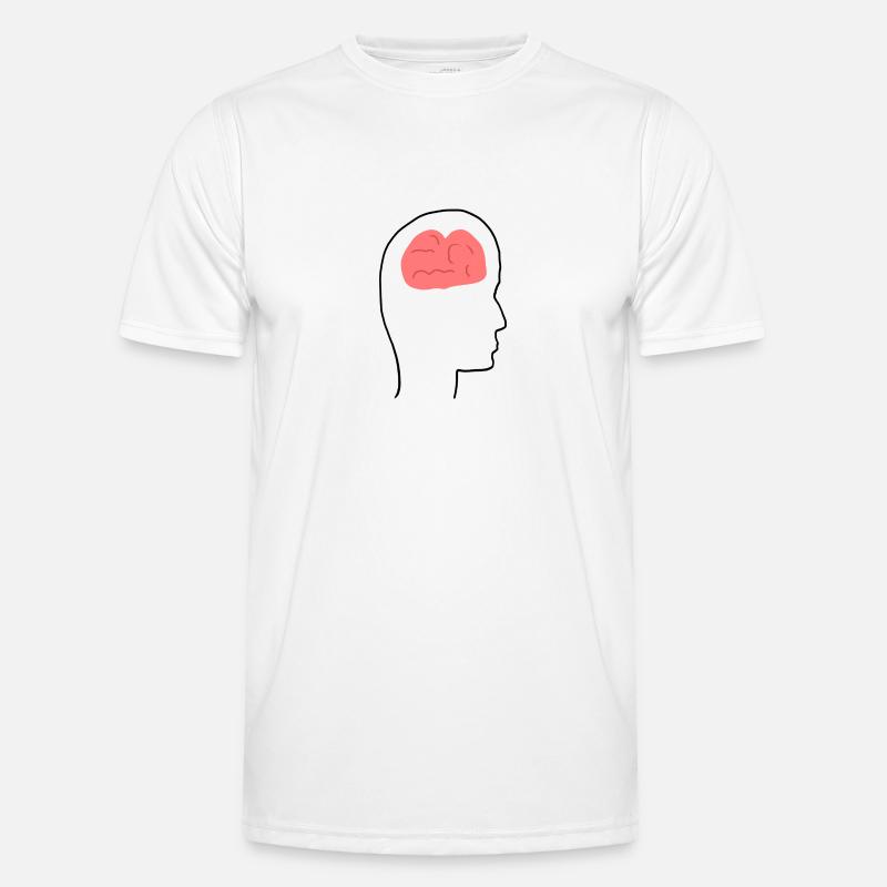 Head Profile People Side Brain Form - Men's Functional T-Shirt - white