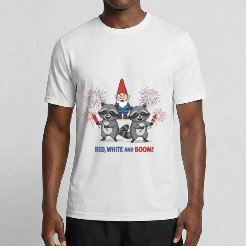 Waschbären-Feuerwerksparty zum 4. Juli Männer Funktions-T-Shirt