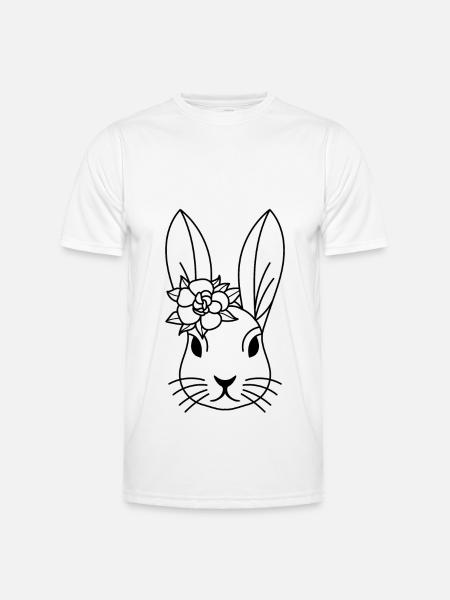 Kinder T-Shirt Ausmalen Hase Design Malen Deko - Männer Funktions-T-Shirt - Weiß