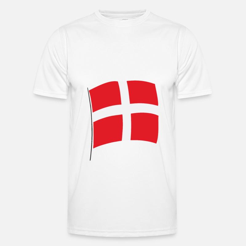 Danemark Drapeau Danois Drapeau Danmark Danemark - T-shirt sport Homme - blanc