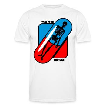 Prendre - Le vôtre - Médicament - Santé - T-shirt sport Homme - blanc - Devant - AI Model Male 178 dark (178cm)