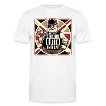 Union Jack anglais, thé grand-père Barry et biscuits - T-shirt sport Homme - blanc - Devant - AI Model Male 178 dark (178cm)