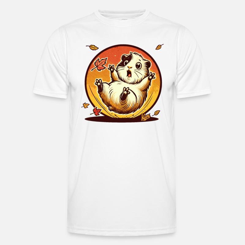 Hamster mit Herbst-Blättern Männer Funktions-T-Shirt