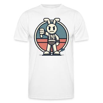 Kritischer Hase, Daumen runter - Männer Funktions-T-Shirt - Weiß - Vorne - AI Model Male 178 dark (178cm)
