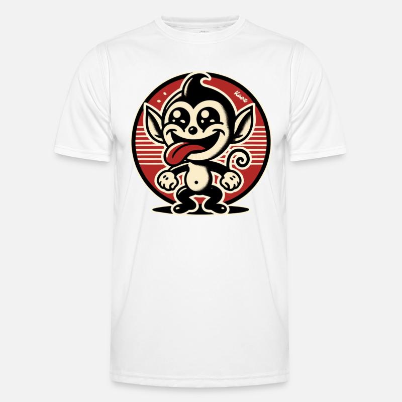 Cheerful little rascal monkey - Men's Functional T-Shirt - white